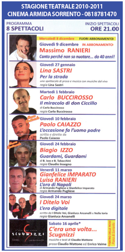 Programma Teatro Armida 2010