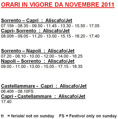 Orari Gescab Novembre 2011