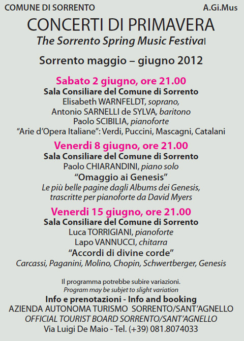 Concerti di Primavera: Programma Giugno l’edizione 2012