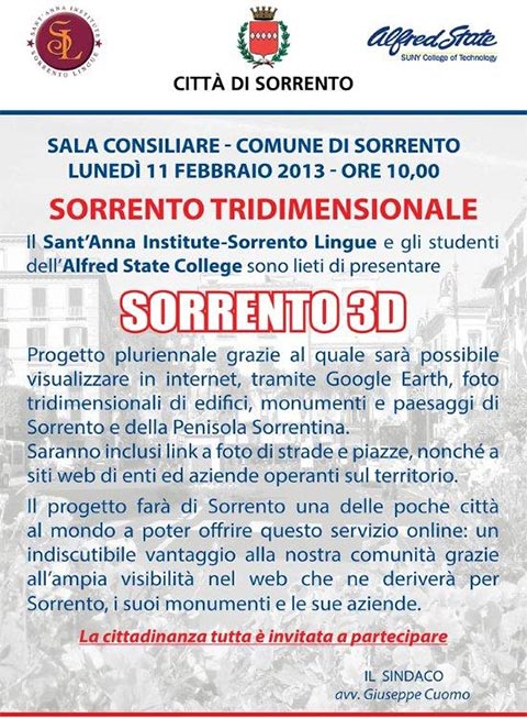 Sorrento in tre dimensioni grazie al Sant’Anna Institute.